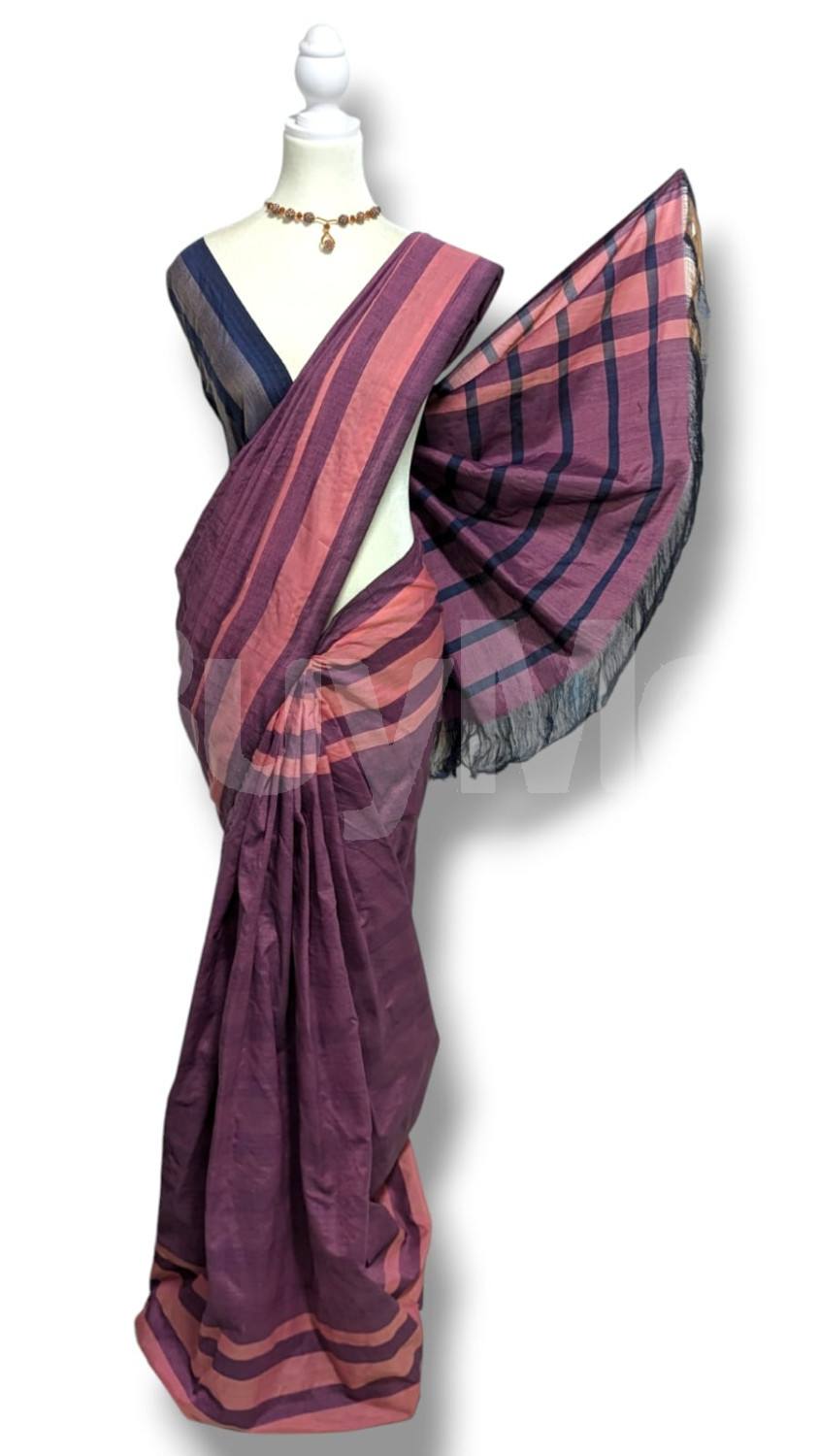 COTTON POLYESTER MIXED HANDLOOM SAREE