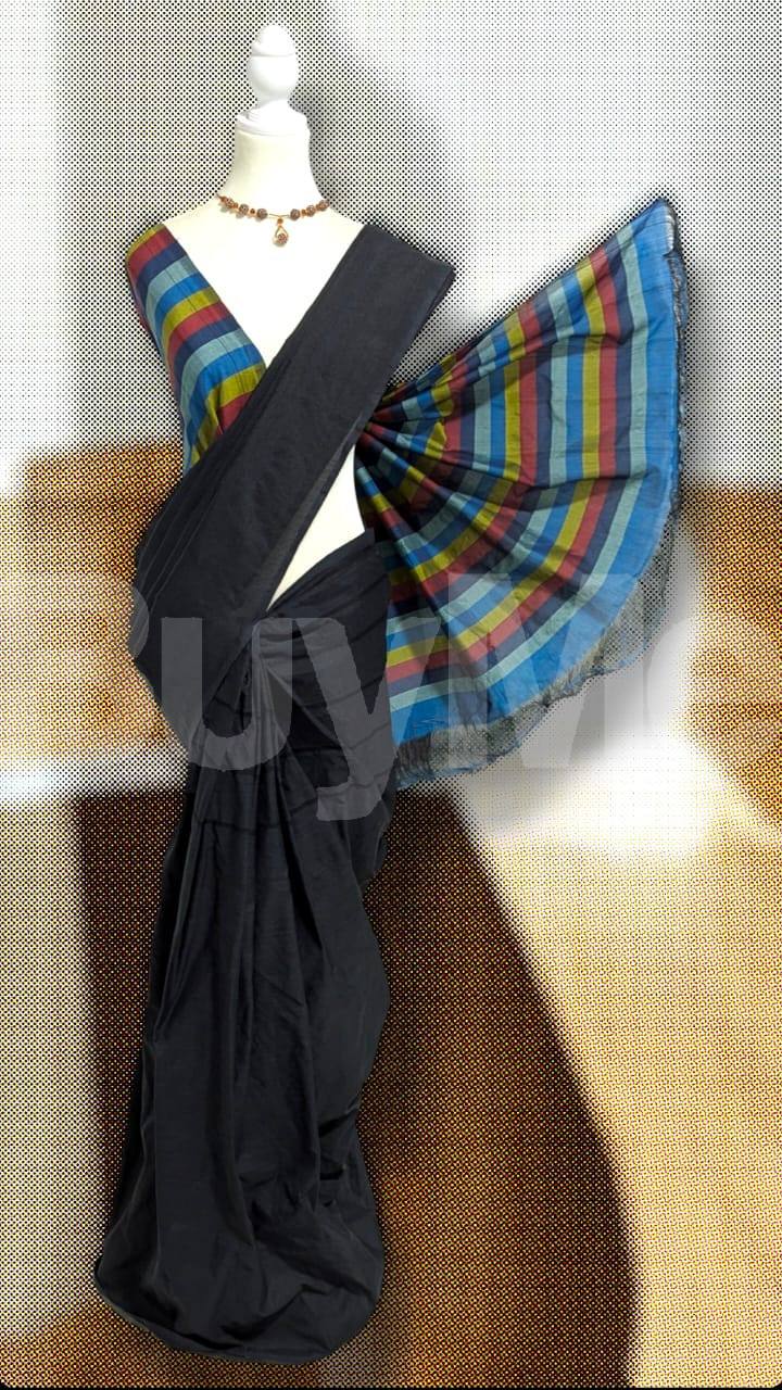 COTTON POLYESTER MIXED HANDLOOM SAREE