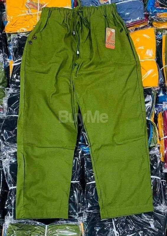 LADIES LINEN PANT - GREEN