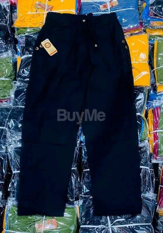 LADIES LINEN PANT - BLACK
