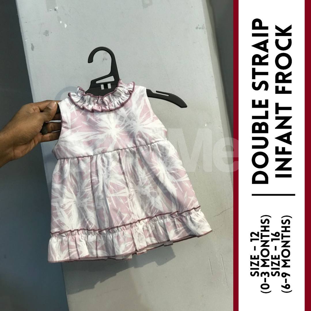 HIGH NECK INFANT FROCK - PINK