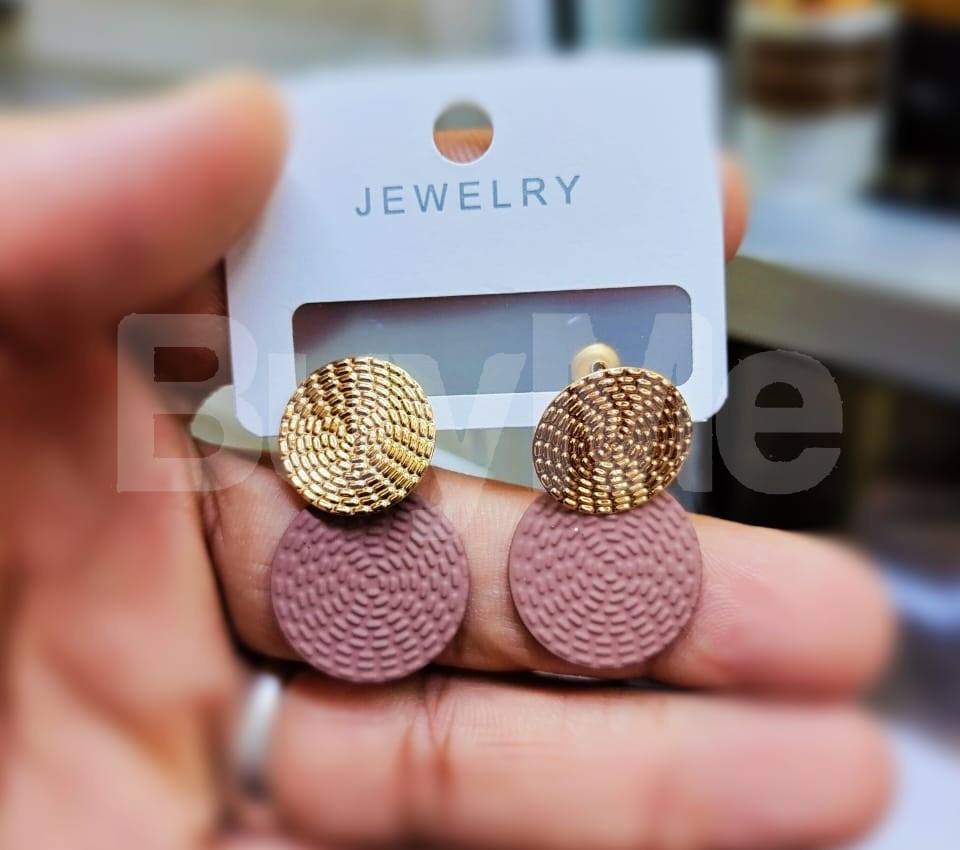 DOUBLE CIRCLE EARRING - BROWN