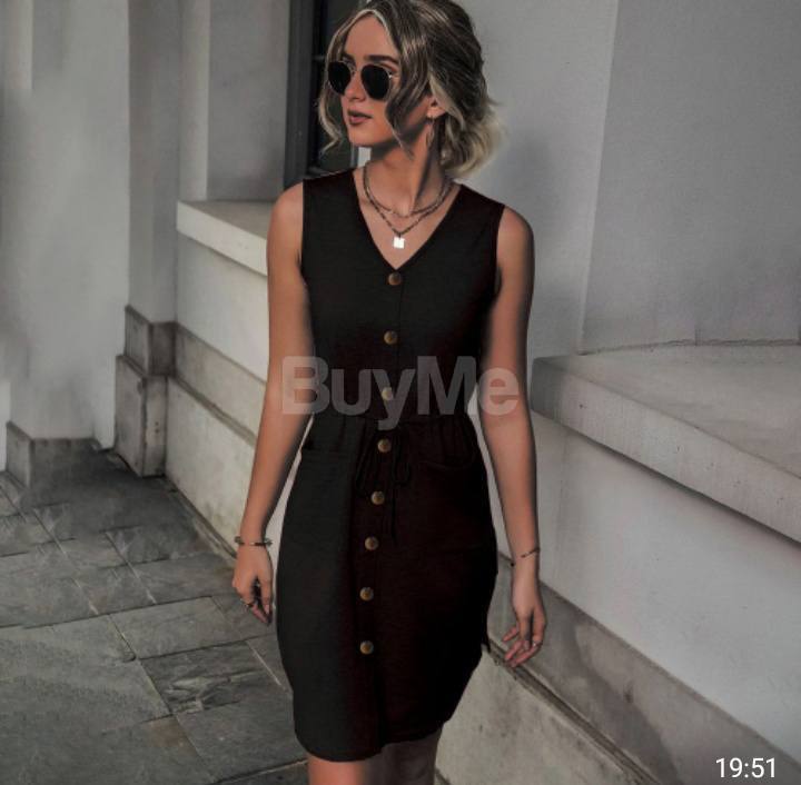 FAKE BUTTON DRESS