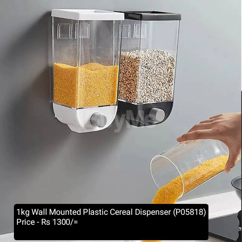 1KG WALL MOUNTED PLASTIC CEREAL DISPENSER