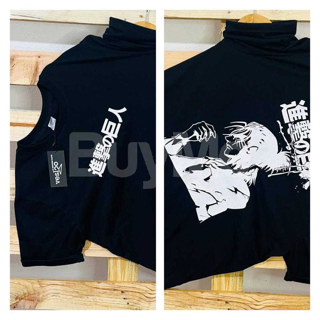 DOUBLE SIDE PRINT CREW NECK TSHIRT - BLACK