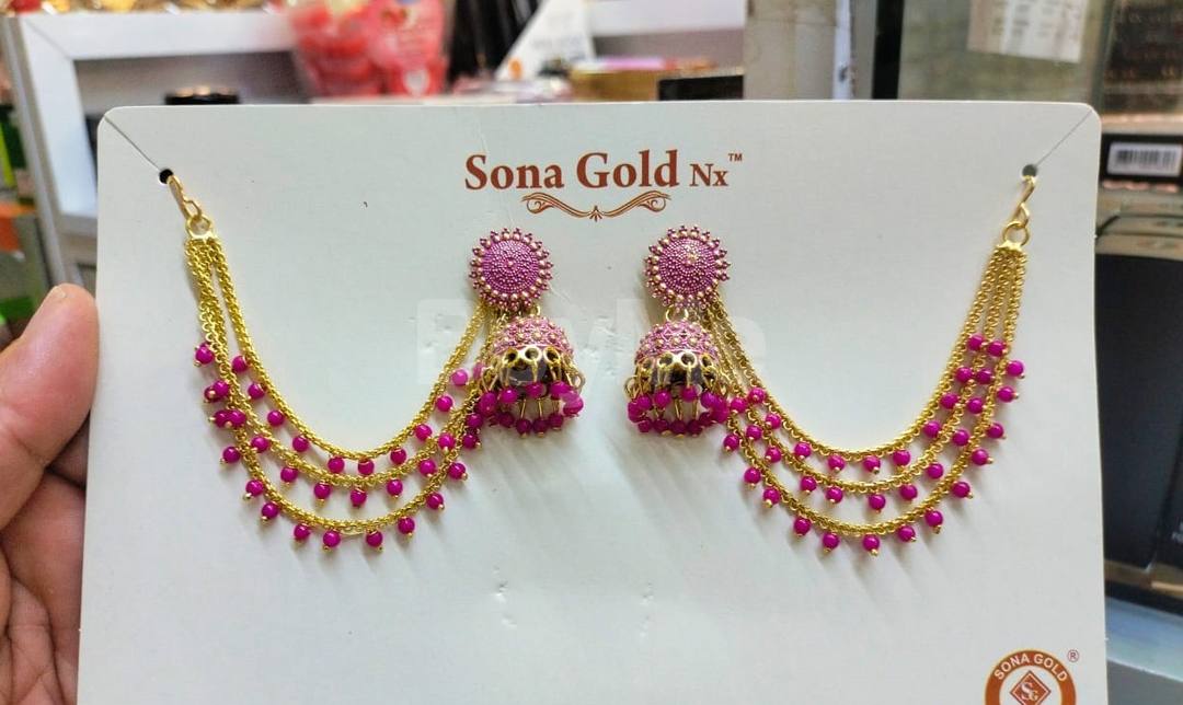 JUMKI MAATTAL EARRING WITH DUSKY PURPLE BEADS