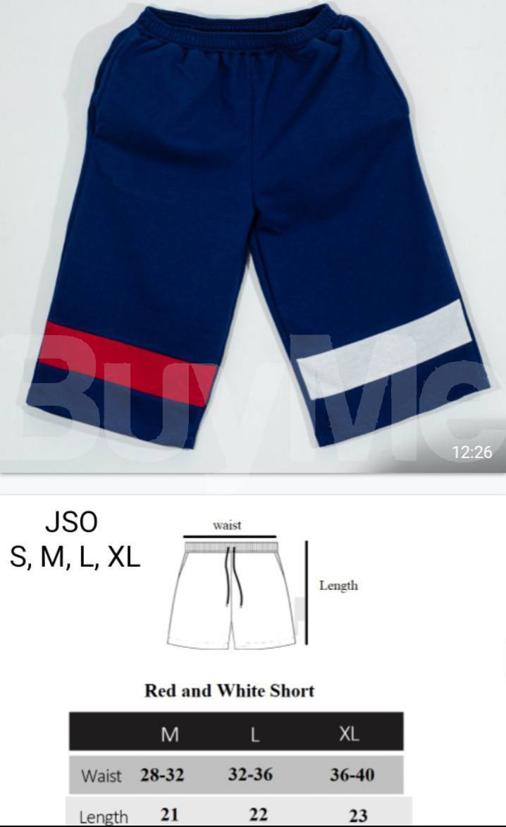 RED AND WHITE SHORT