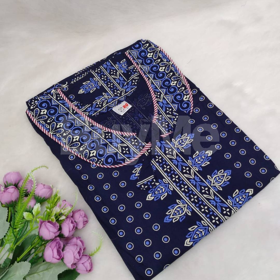 MATERIAL COTTON STITCHED MAXI - DARK BLUE