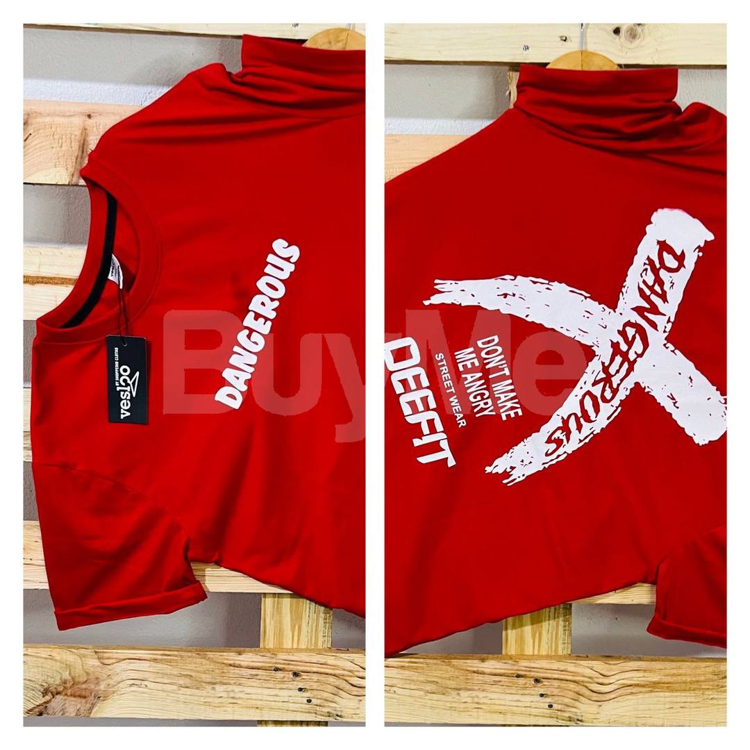DOUBLE SIDE PRINT CREW NECK TSHIRT - RED