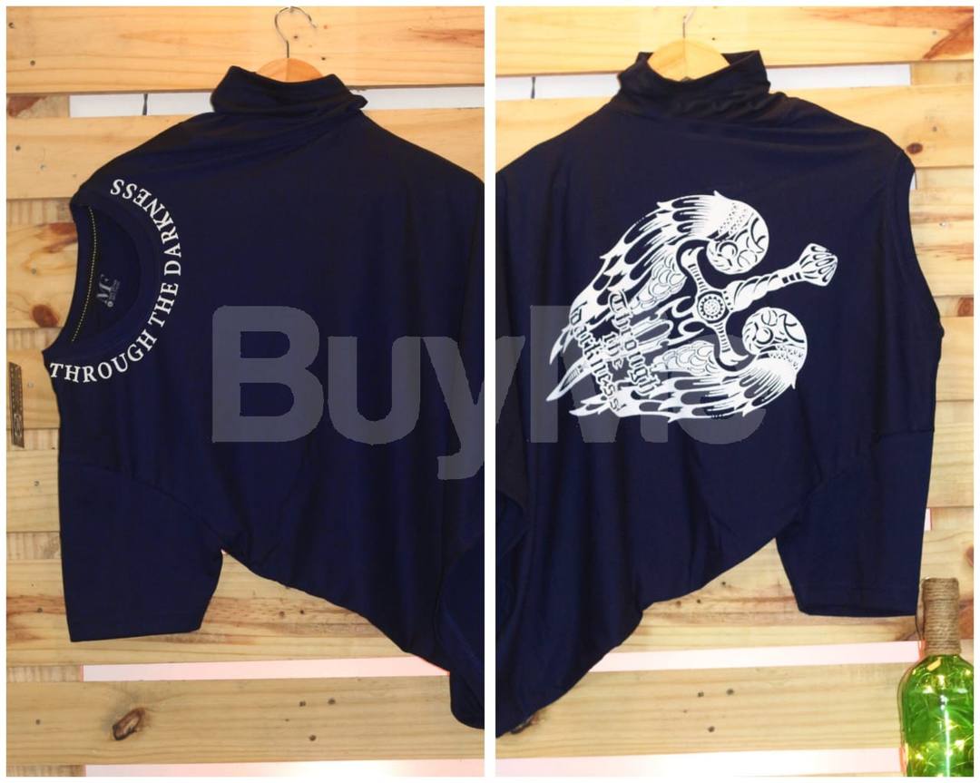 BACK SIDE PRINT T SHIRT - DARK BLUE colour