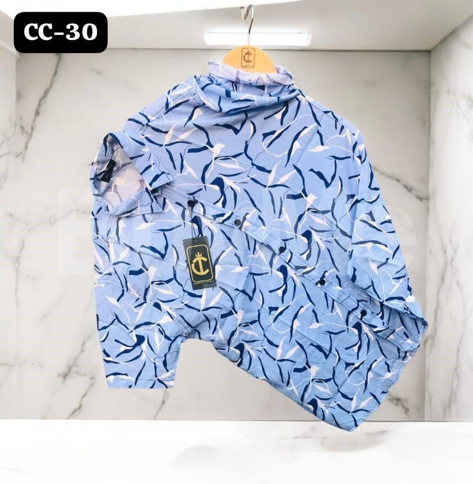 MEN'S HAWAIN SHIRT - LIGHT BLUE