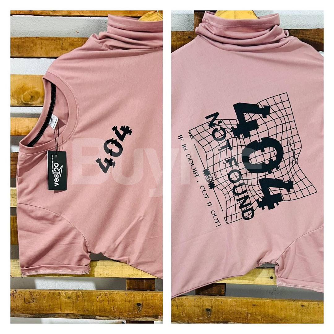 DOUBLE SIDE PRINT CREW NECK TSHIRT - PINK