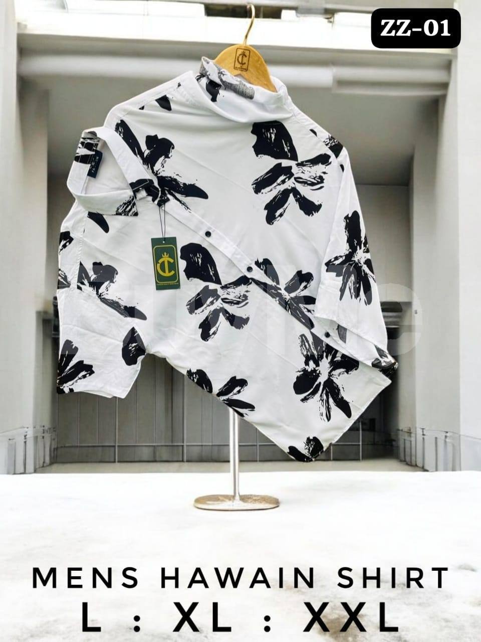 FLORAL PATTERN HAWAIN SHIRT - WHITE