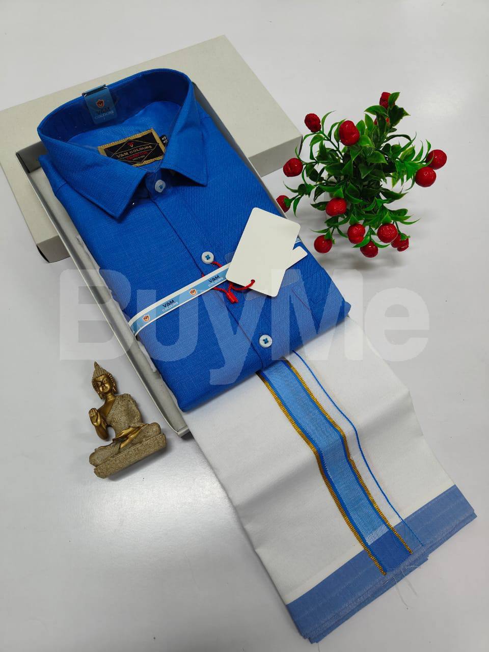 COTTON BLENDED HEAVY QUALITY SHIRT & DHOTHI