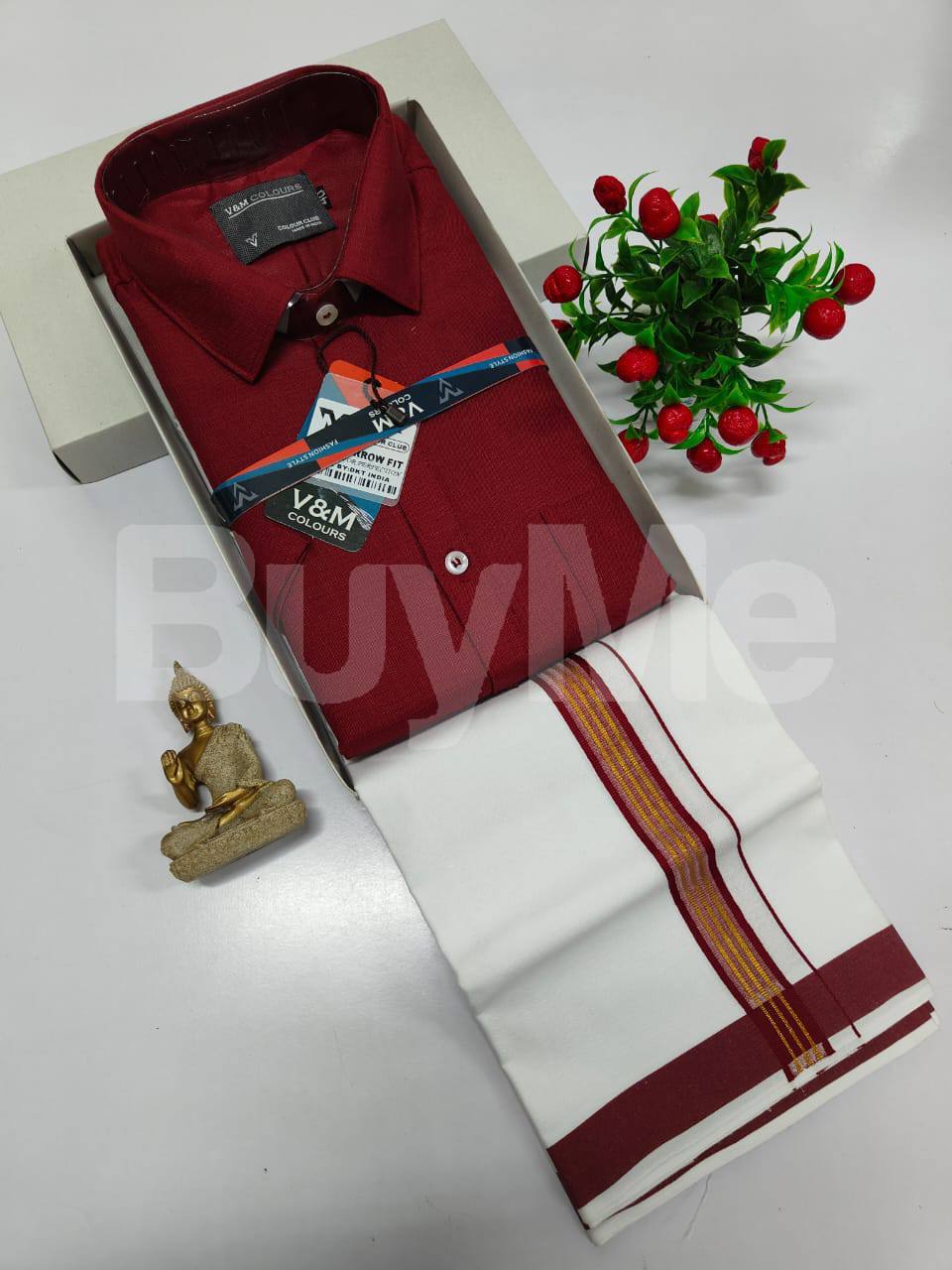 COTTON BLENDED HEAVY QUALITY SHIRT & DHOTHI