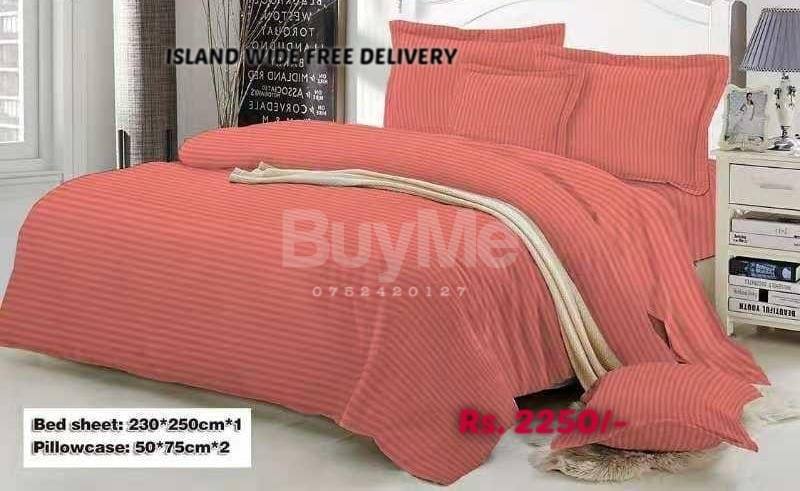 ORANGE EGYPTIAN COTTON STRIPES BEDSHEET