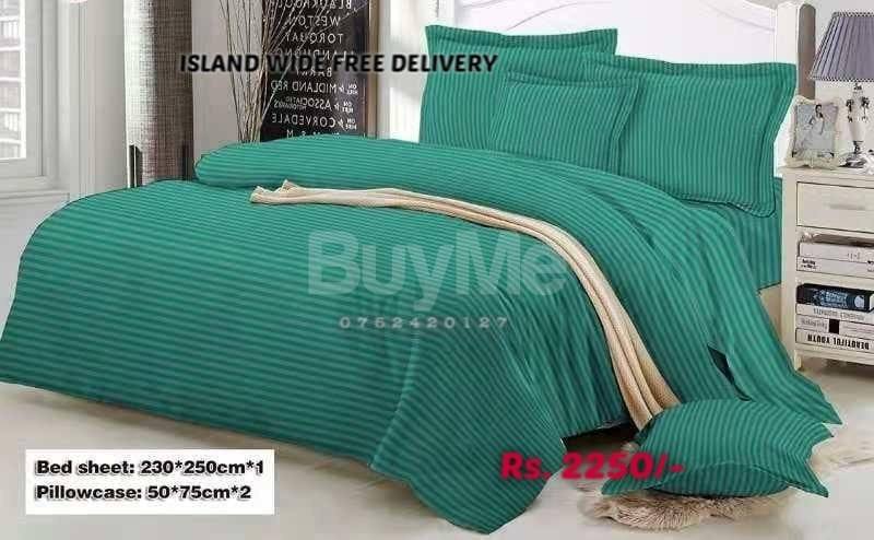 GREEN EGYPTIAN COTTON STRIPES BEDSHEET