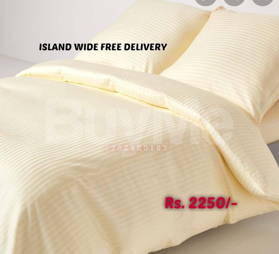 WHITE EGYPTIAN COTTON STRIPES BEDSHEET