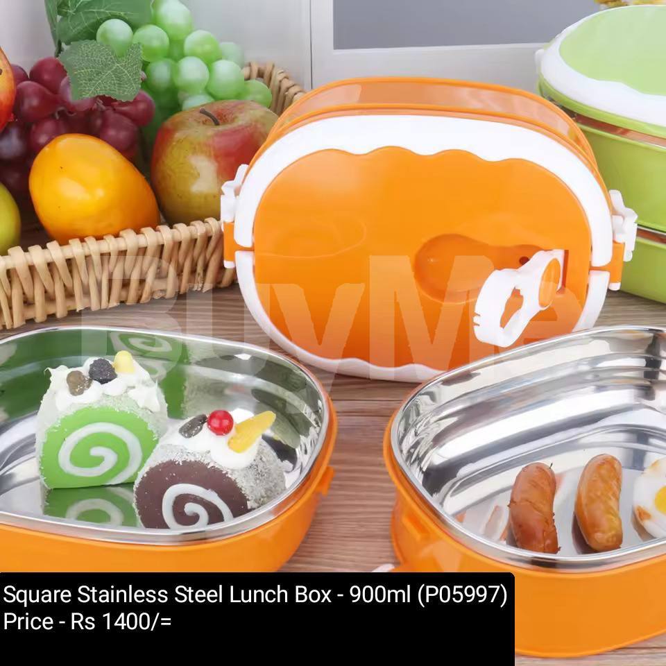 SQUARE STAINLESS STEEL LUNCH BOX