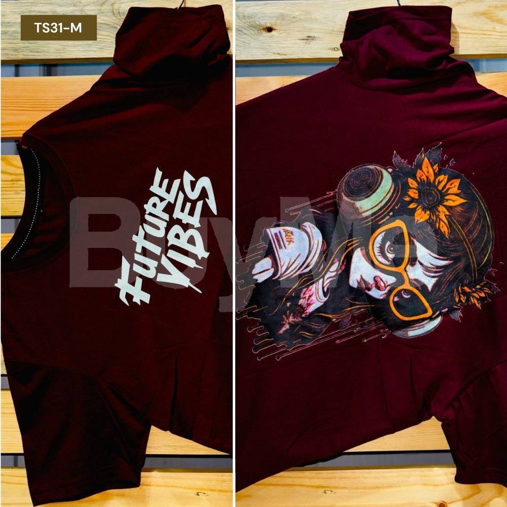 COLOR PRINTED T SHIRT - DARK BROWN