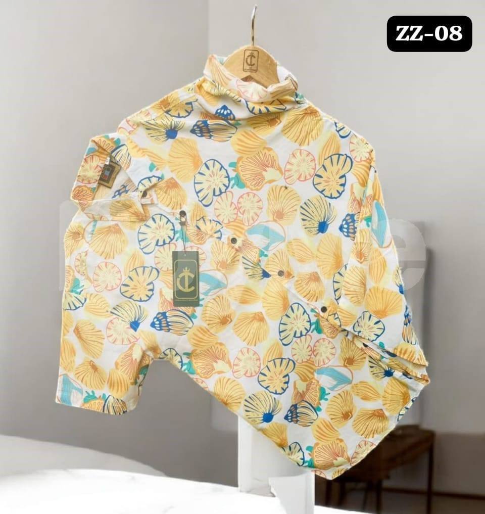 DAZZLING MENS HAWAIN SHIRT - BEIGE