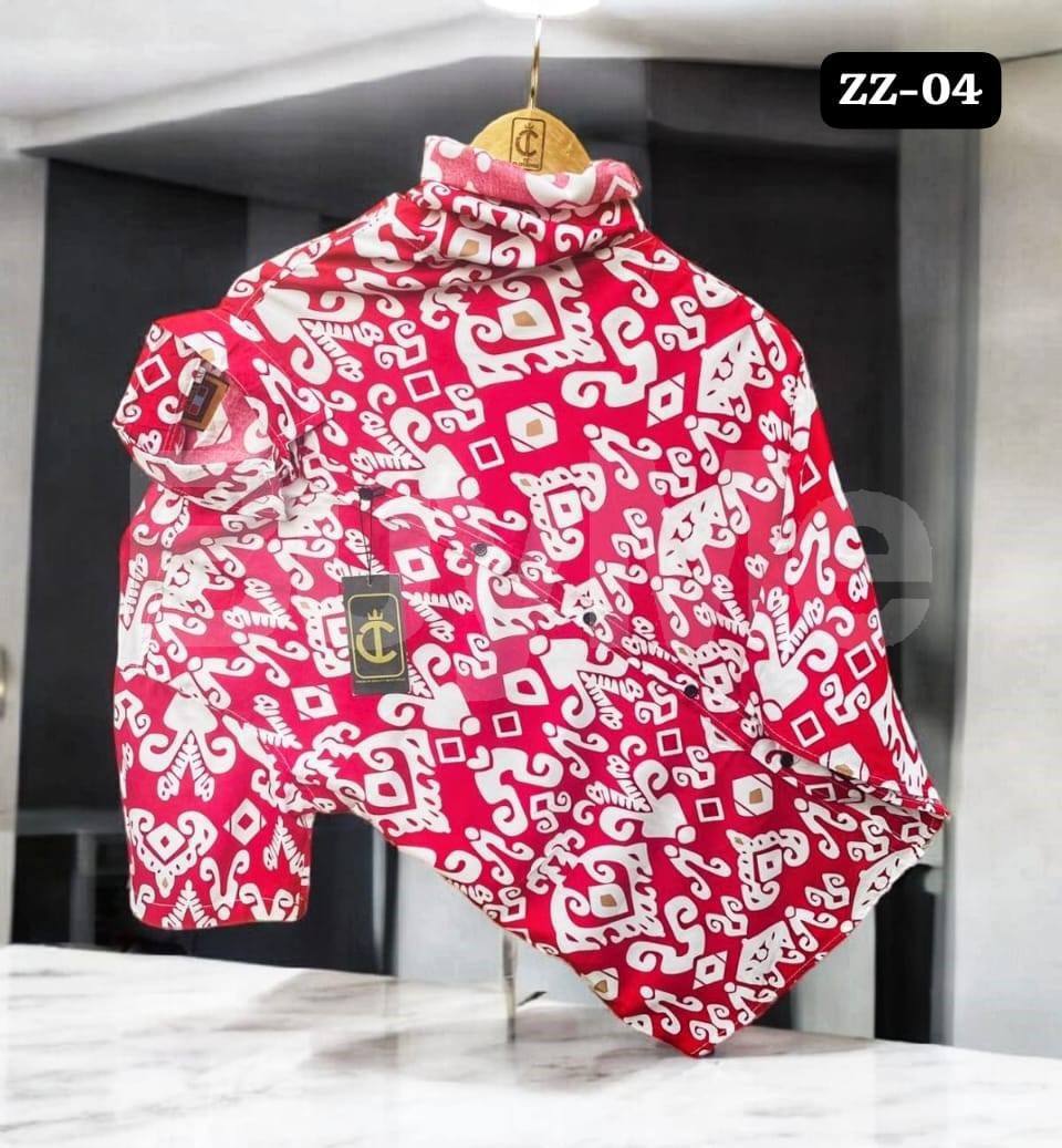 DAZZLING MENS HAWAIN SHIRT - RED