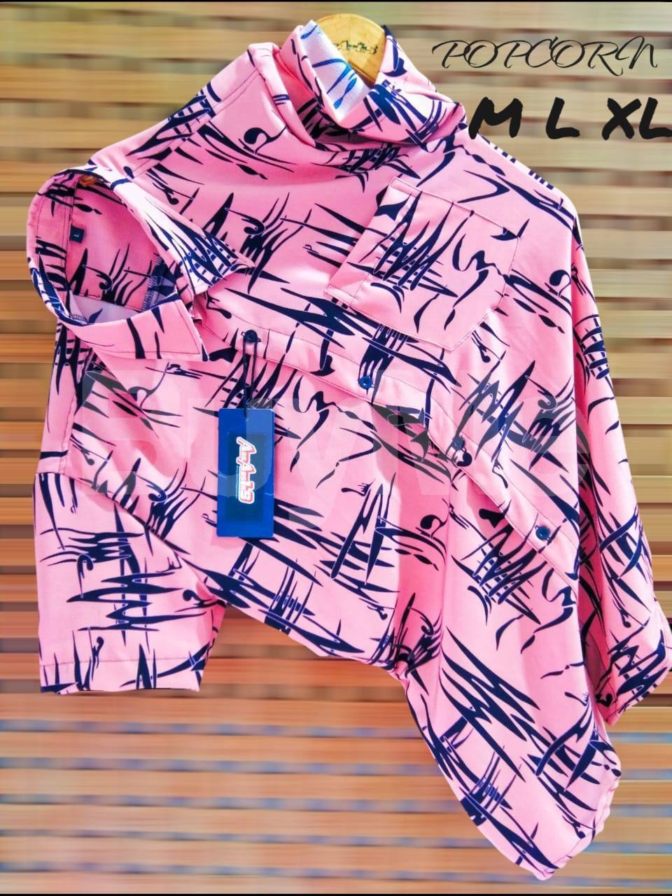 MENS POPCORN SHORT SLEEVE SHIRT - PINK