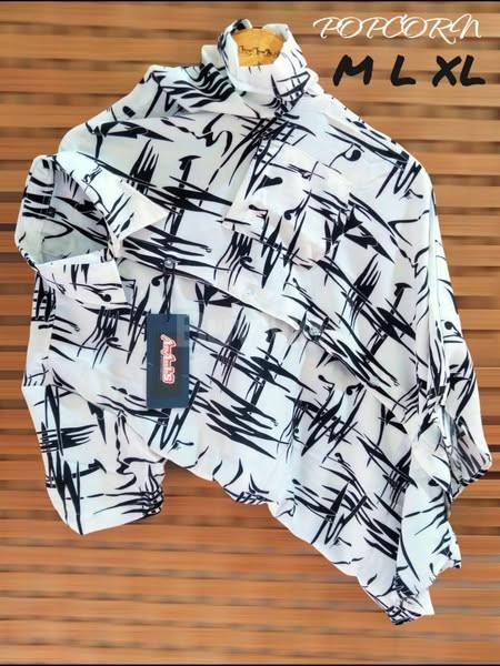 MENS POPCORN SHORT SLEEVE SHIRT - WHITE