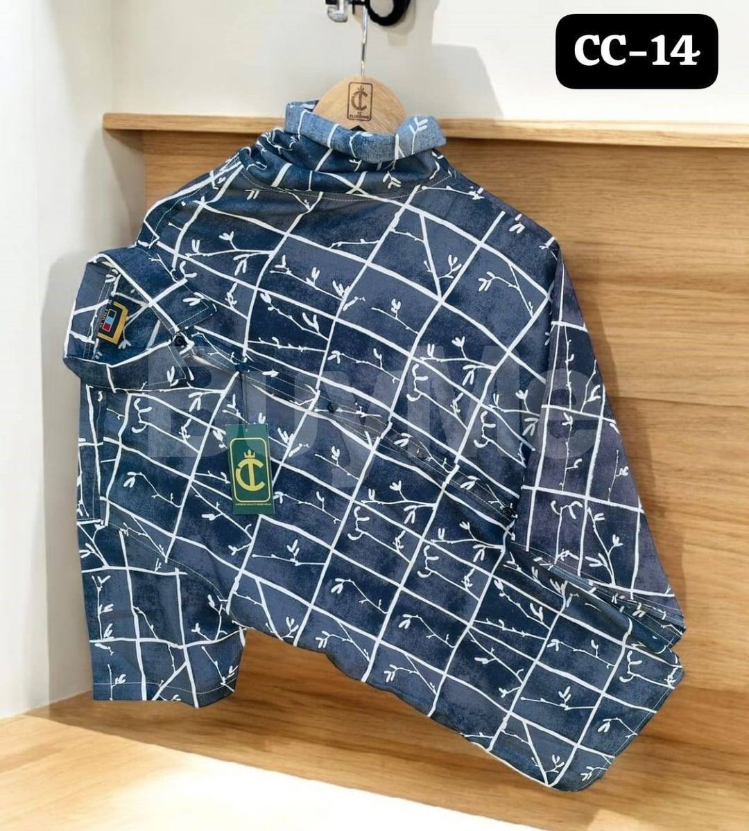 SHORT SLEEVE HAWAIN SHIRT - DARK BLUE
