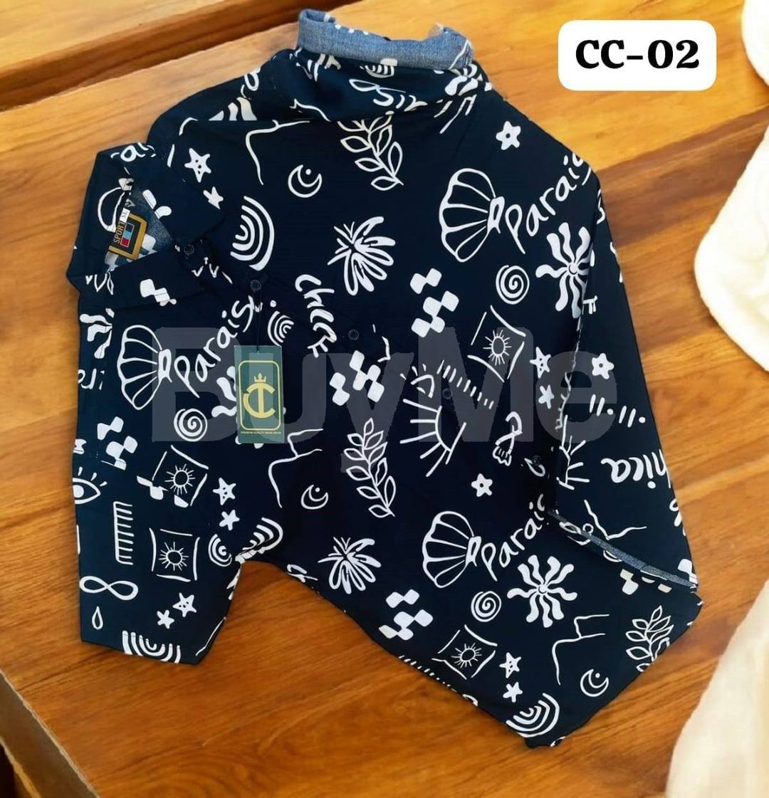 SHORT SLEEVE HAWAIN SHIRT - BLACK