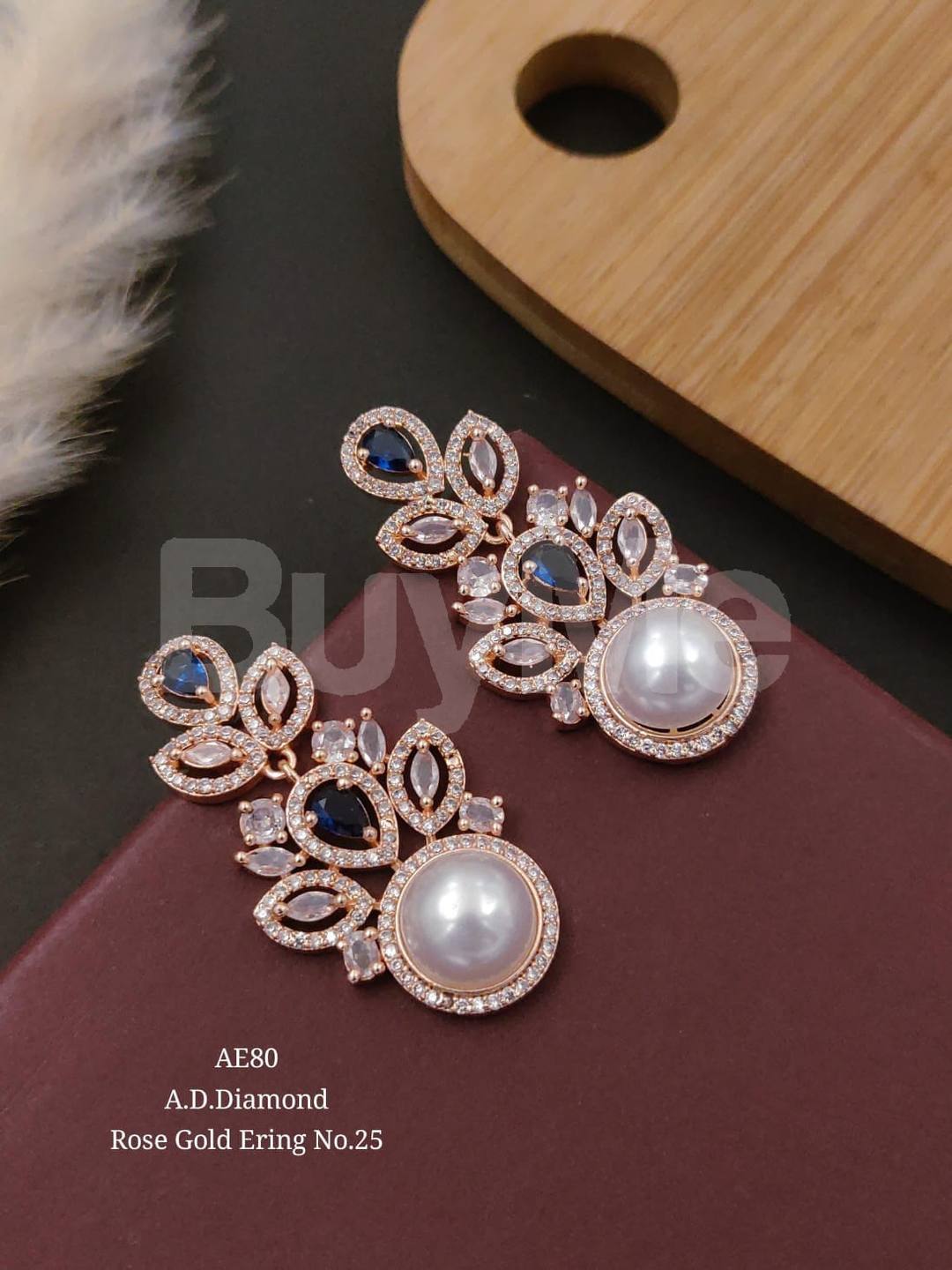AD DIAMOND ROSE GOLD EARRING