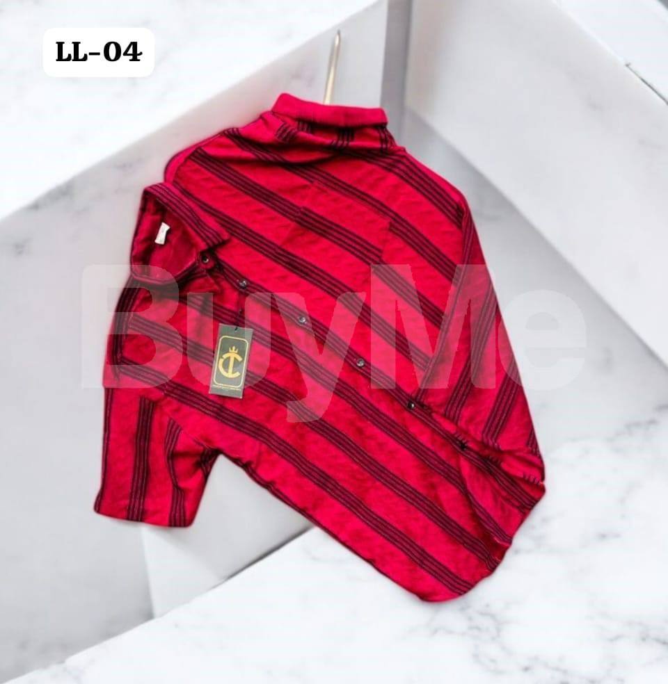 POPCORN SHIRT WITH TRENDY STRIPES - MAROON