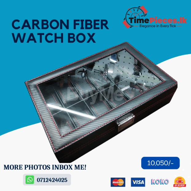 CARBON FIBER WATCH BOX - 12 SLOTS