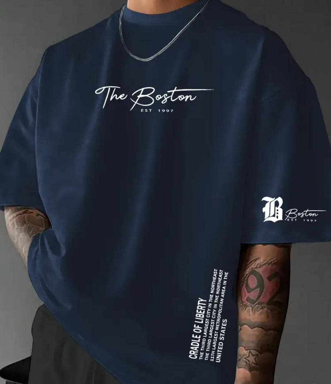 MENS BAGGY T SHIRT - NAVY BLUE