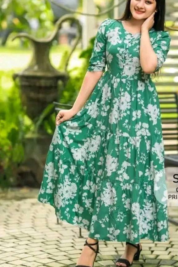 GREEN LADIES LONG FROCK