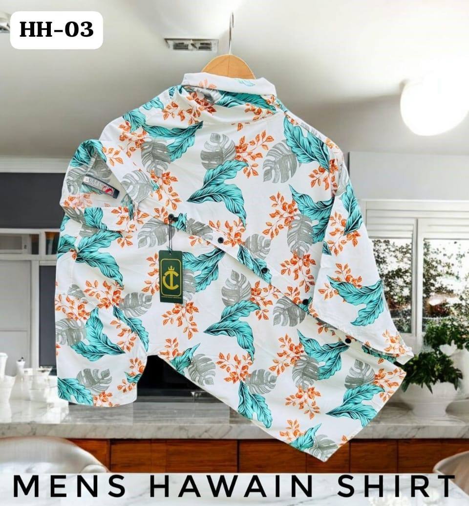 STUNNING MENS HAWAIN SHIRT - LEAF PATTERN