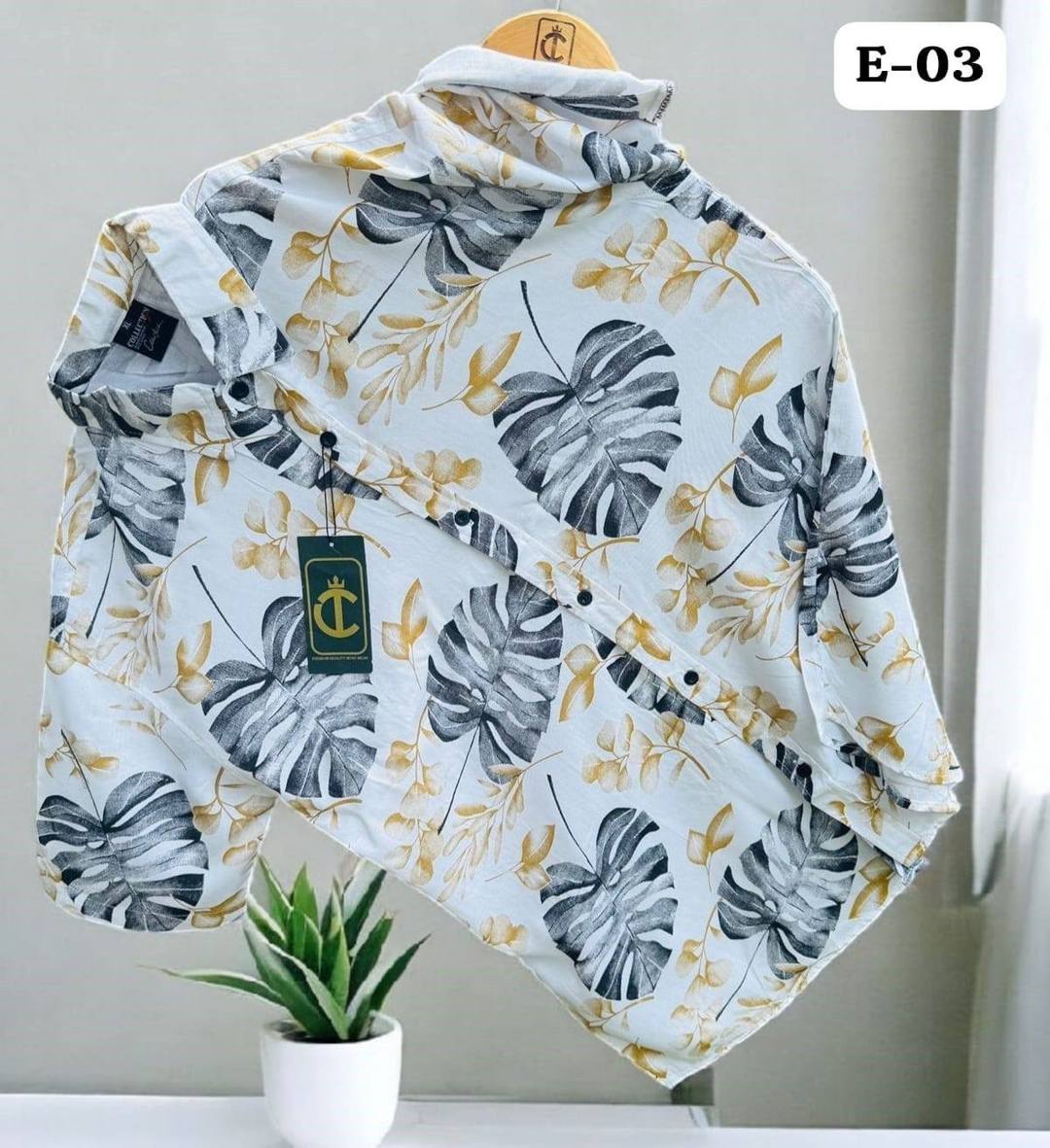 THE LEAF PRINTED HAWAIIAN SHIRT