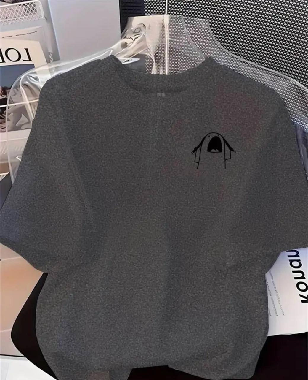 STYLISH PRINTED TEE - GREY
