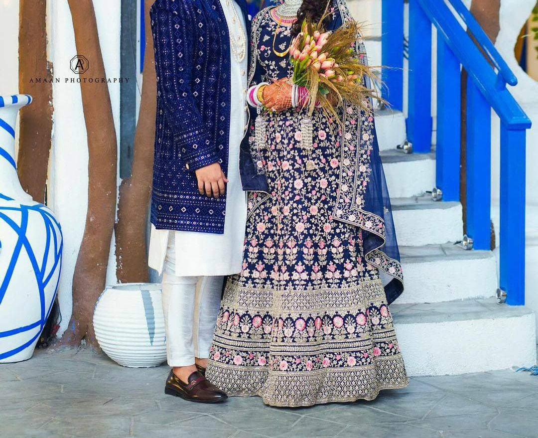 BLUE BRIDAL LEHENGA FOR SALE