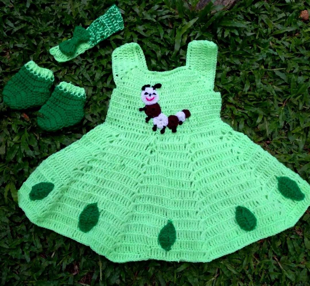CUTE GREEN FROCK FOR BABIES
