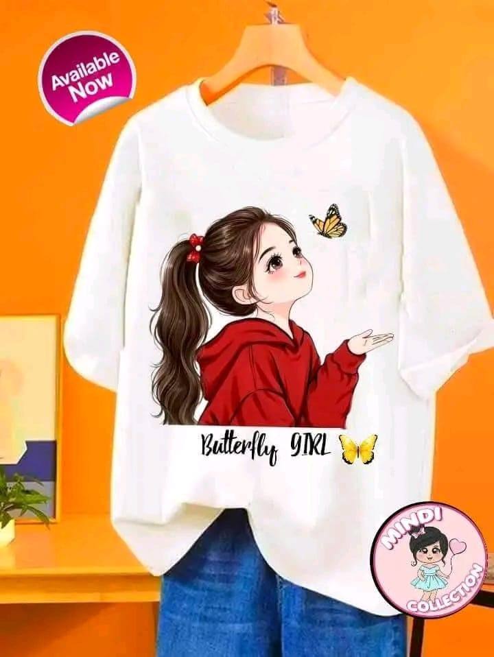 BUTTERFLY GIRL DESIGN T SHIRT