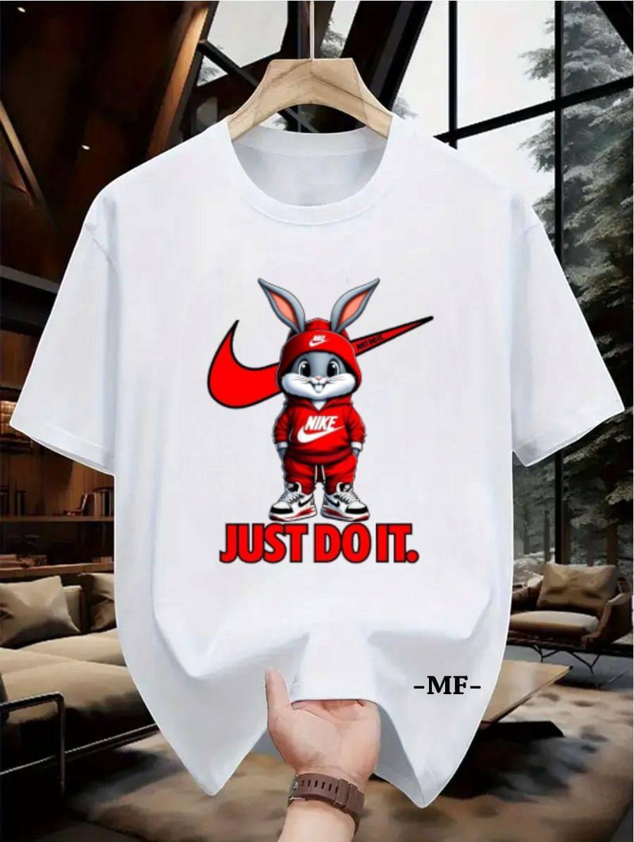 WHITE TEE WITH 'JUST DO IT' PRINT