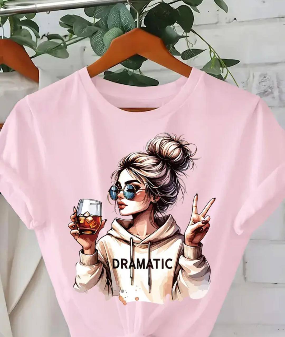 PINK TRENDY LADIES T SHIRT DESIGN