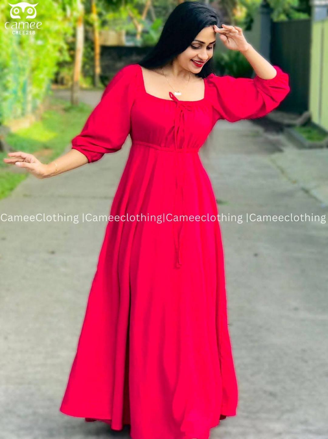 RED LADIES FROCK DESIGN