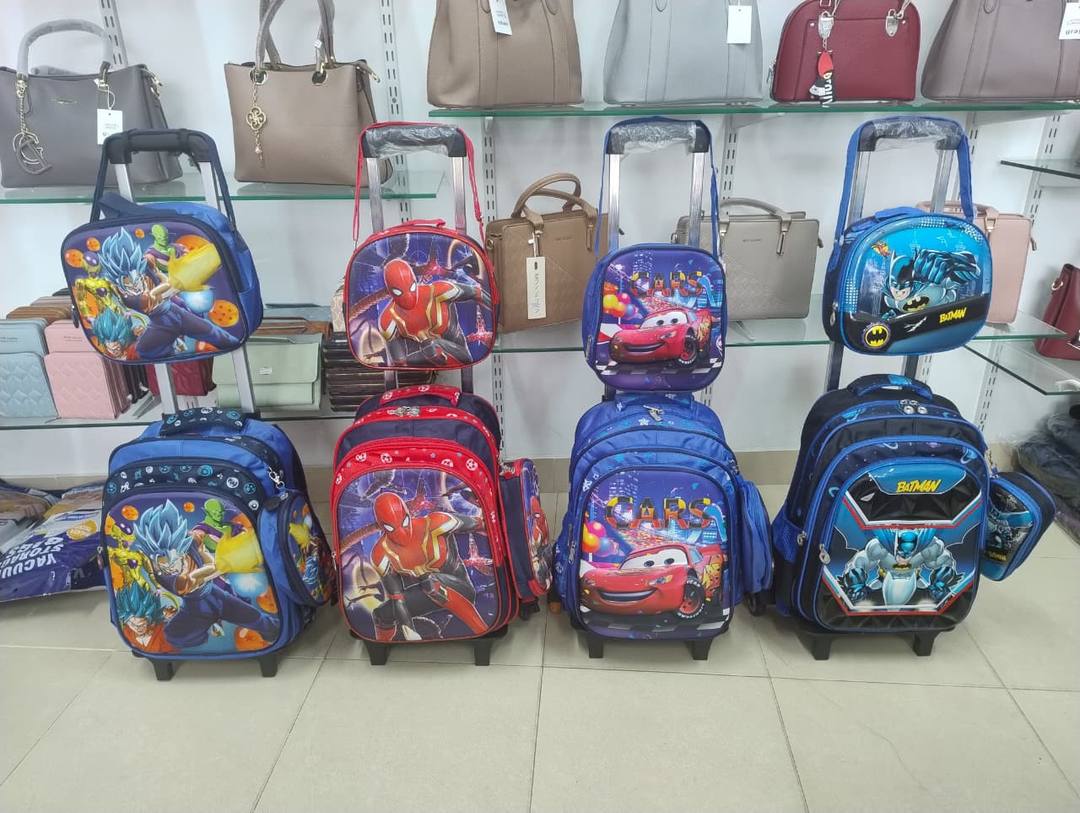 KIDS SCHOOL TROLLEY BAG SET