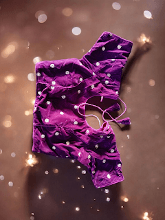 PURPLE VELVET EMBROIDERED BLOUSE