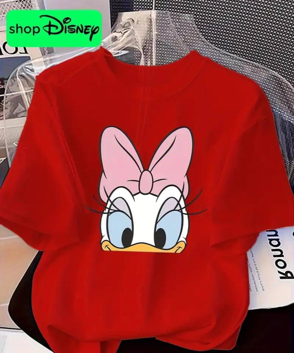 RED TEE WITH DAISY DUCK PRINT