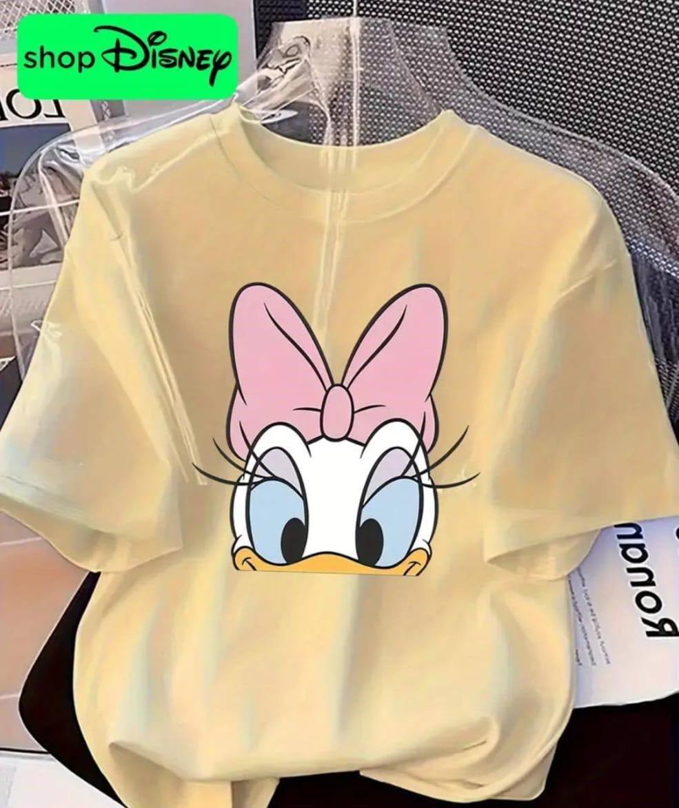 YELLOW TEE WITH DAISY DUCK PRINT