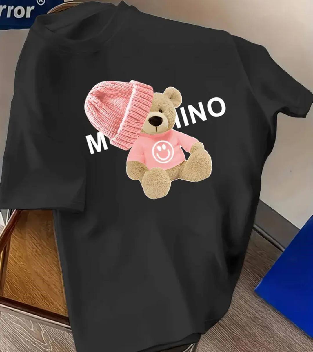 BLACK COLOUR CASUAL PRINTED TEE