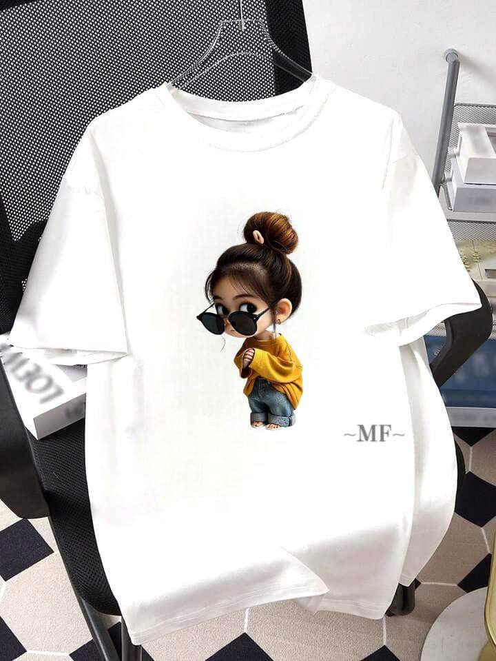 PRINTED CASUAL TEE - WHITE